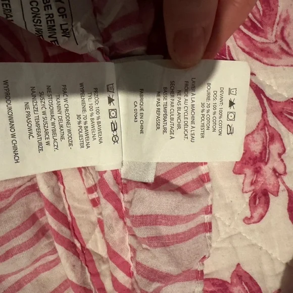 Shabby Chic KING linen cotton blanket purple pink berry rose floral quilt - Picture 4 of 5